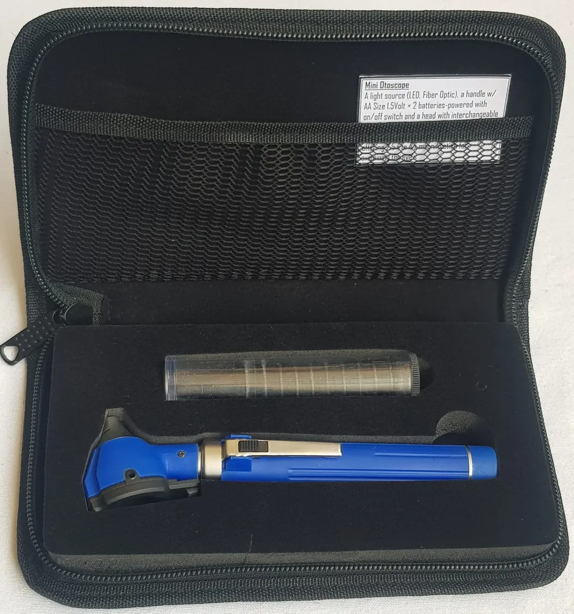 Mini Otoscope Fiber-Optic (Pocket) — Compact Ear Examination with Zipper Pouch