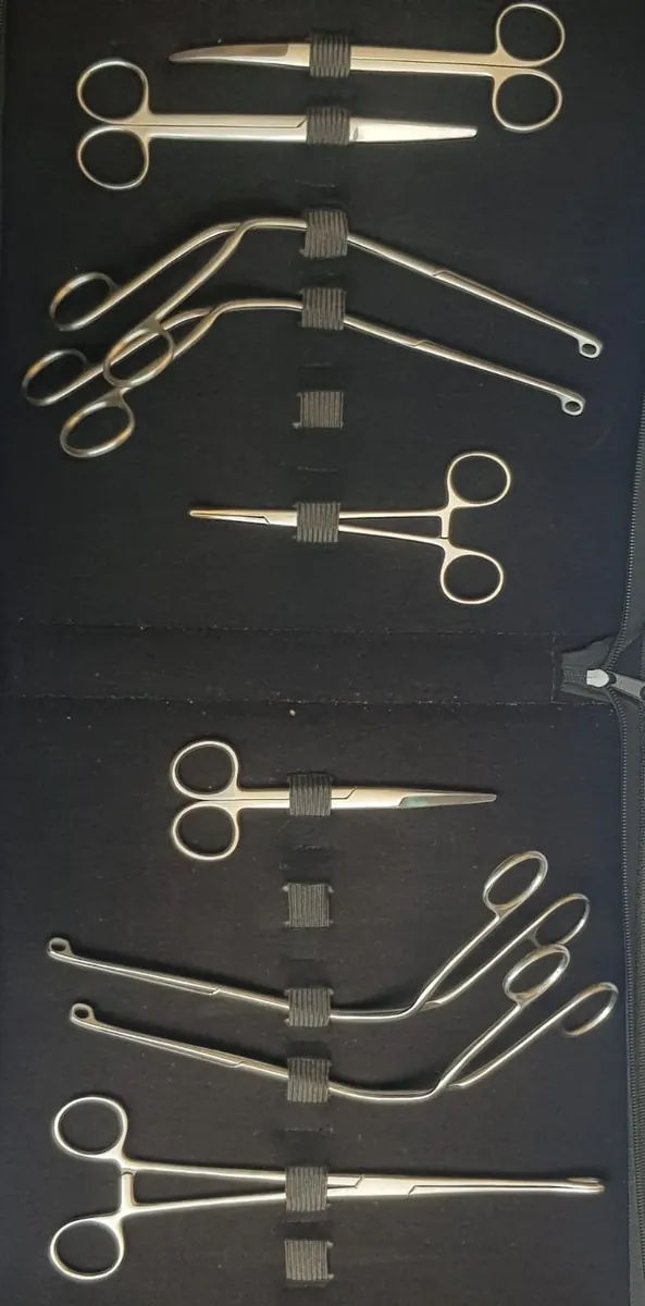 Surgical Instruments Sample Kit — Stainless-Steel Forceps, Scissors, Hemostats, Needle Holders