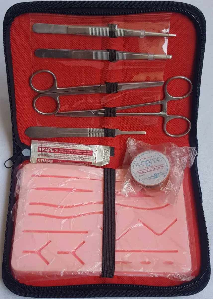 Suture Practice Kit for Medical Students — Skin Pad, Instruments, and Suture Pack
